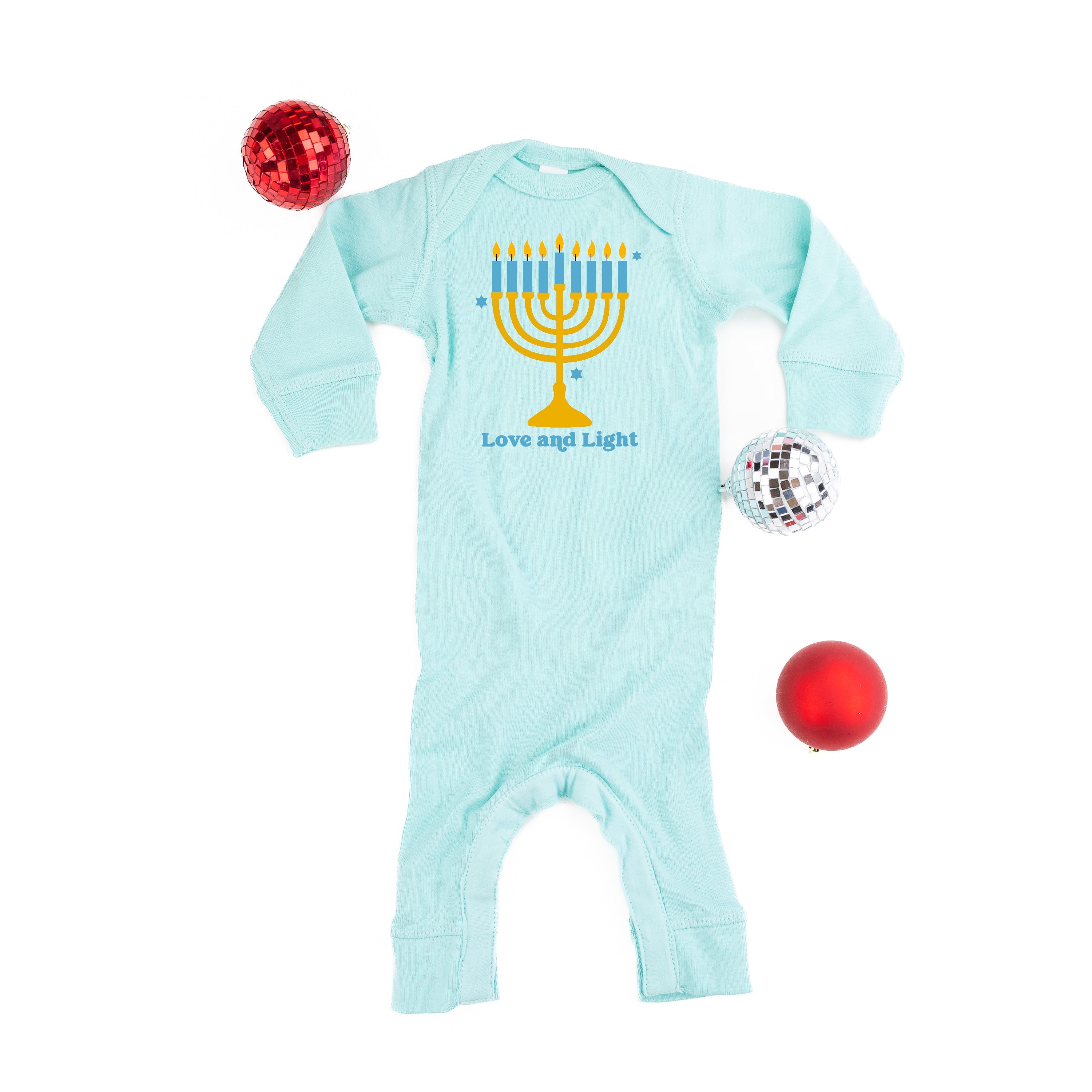 Love And Light - Hanukkah - Baby Sleeper Little Mama Shirt Shop