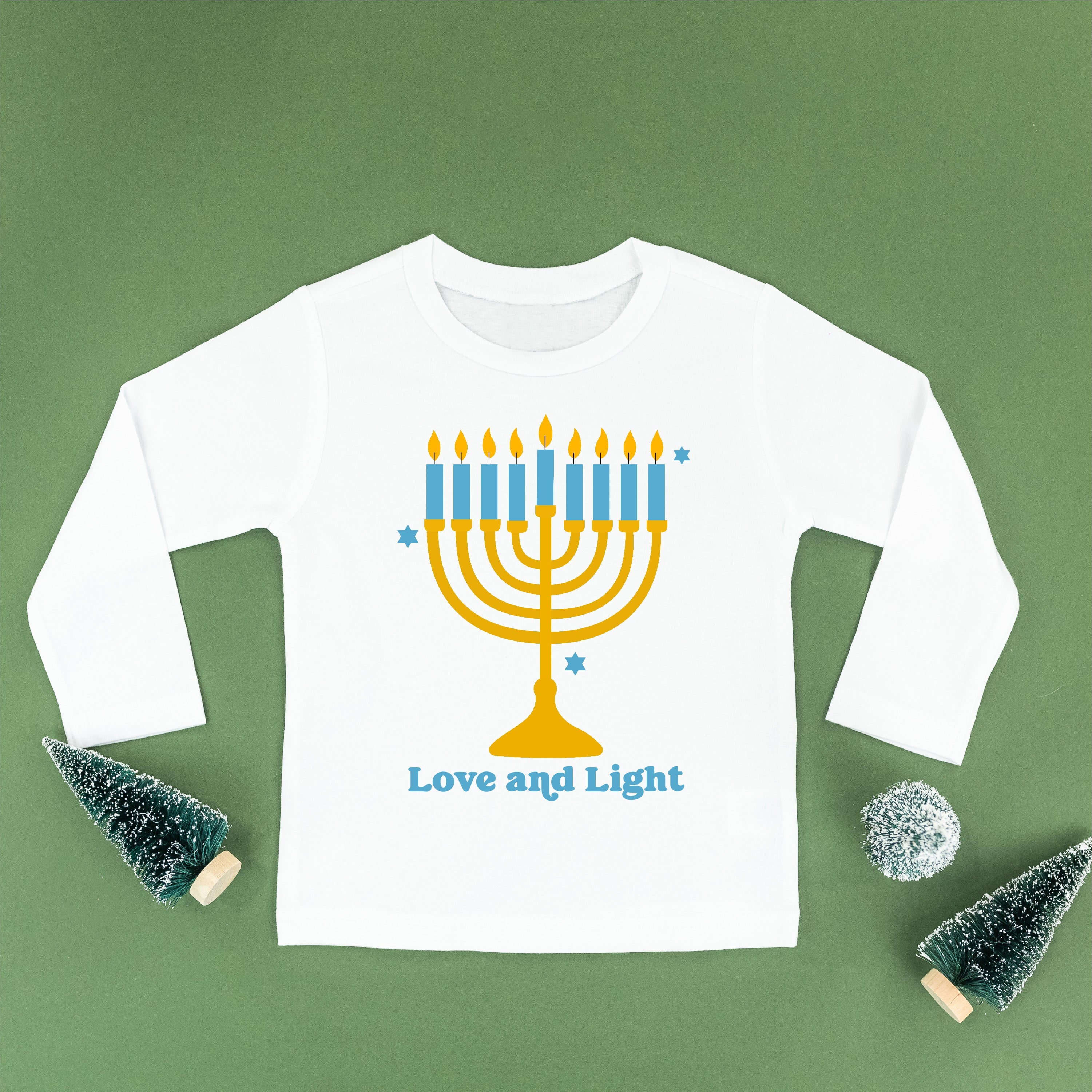 Love And Light - Hanukkah - Child LONG SLEEVE Tee Little Mama Shirt Shop