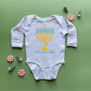Love And Light - Hanukkah - Child LONG SLEEVE Tee Little Mama Shirt Shop