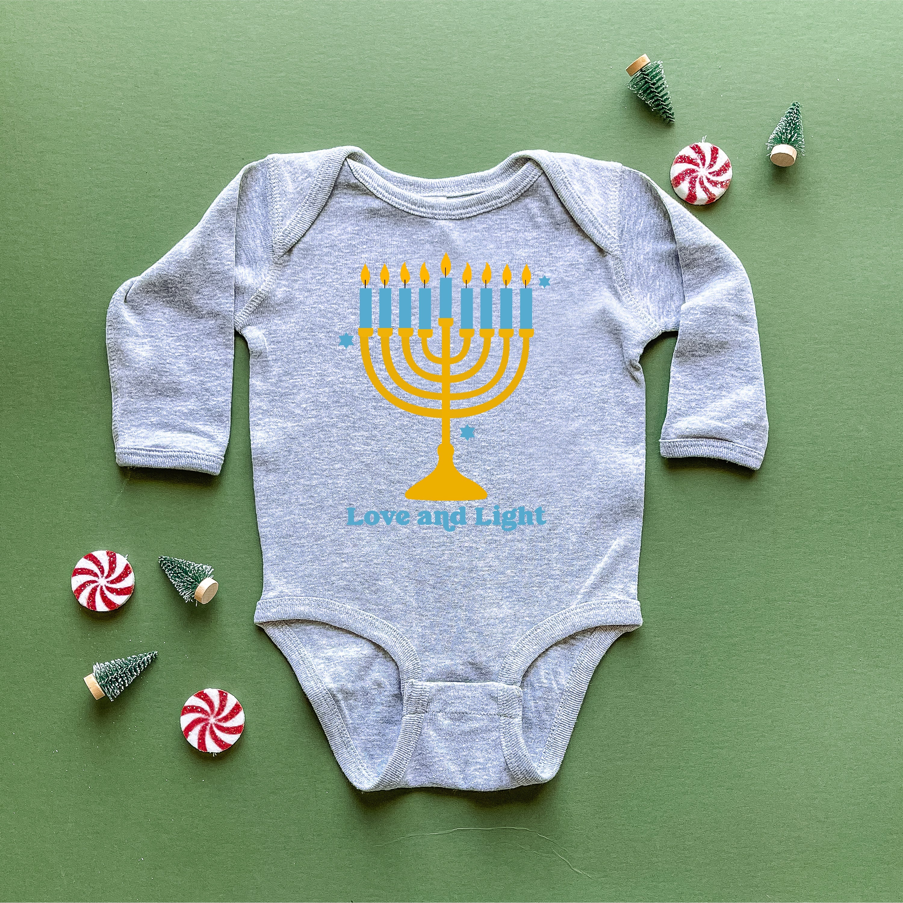 Love And Light - Hanukkah - Child LONG SLEEVE Tee Little Mama Shirt Shop