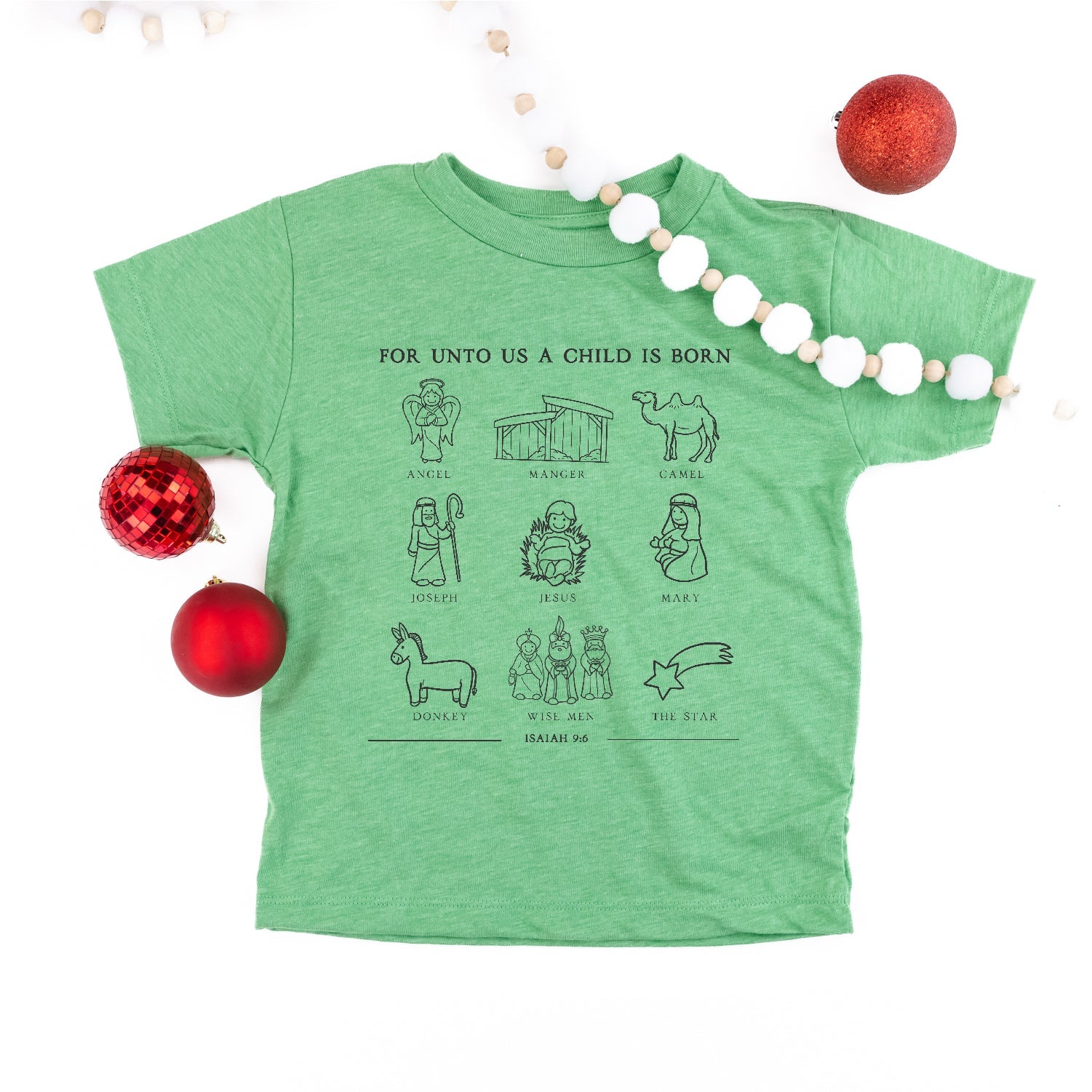 For Unto Us A Child Is Born - Child Tee Little Mama Shirt Shop