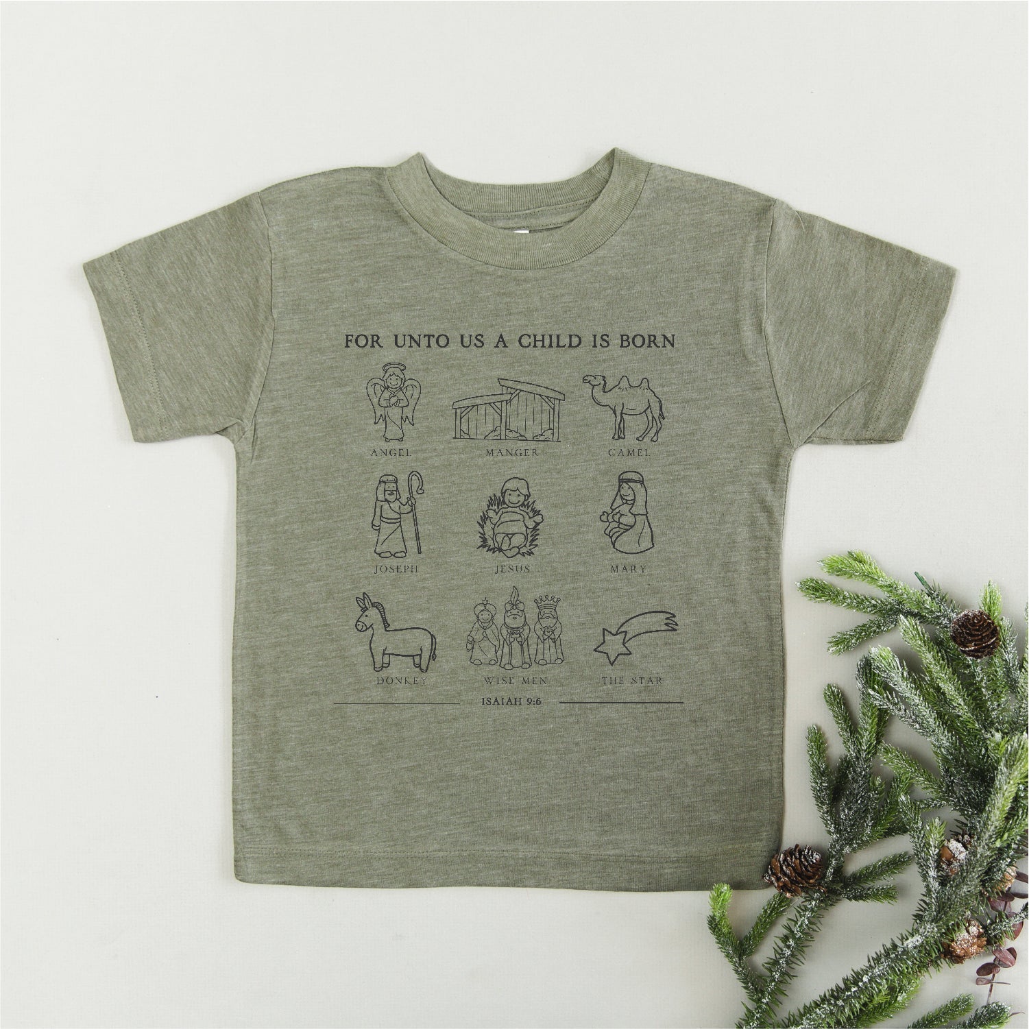 For Unto Us A Child Is Born - Child Tee Little Mama Shirt Shop