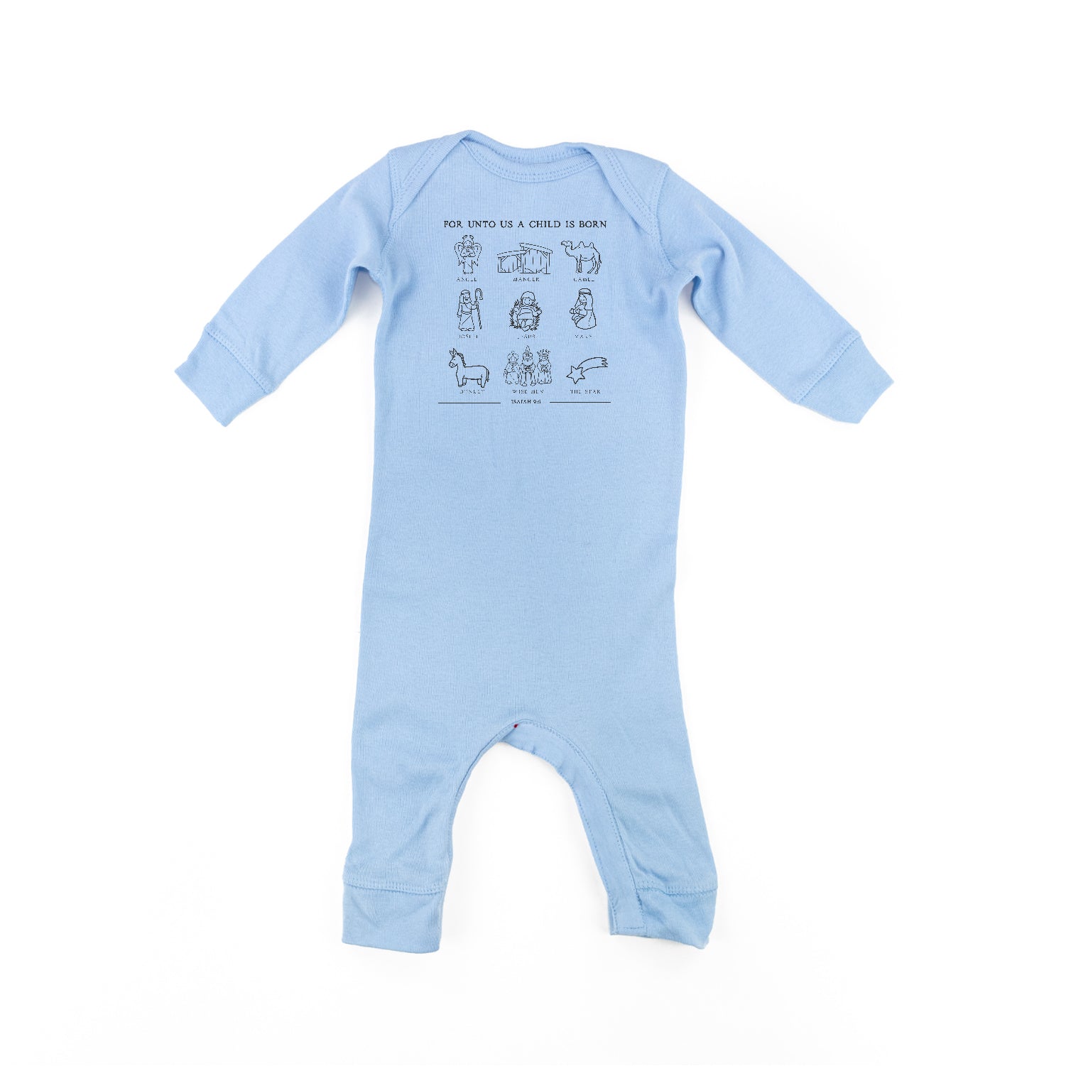 For Unto Us A Child Is Born - Baby Sleeper Little Mama Shirt Shop