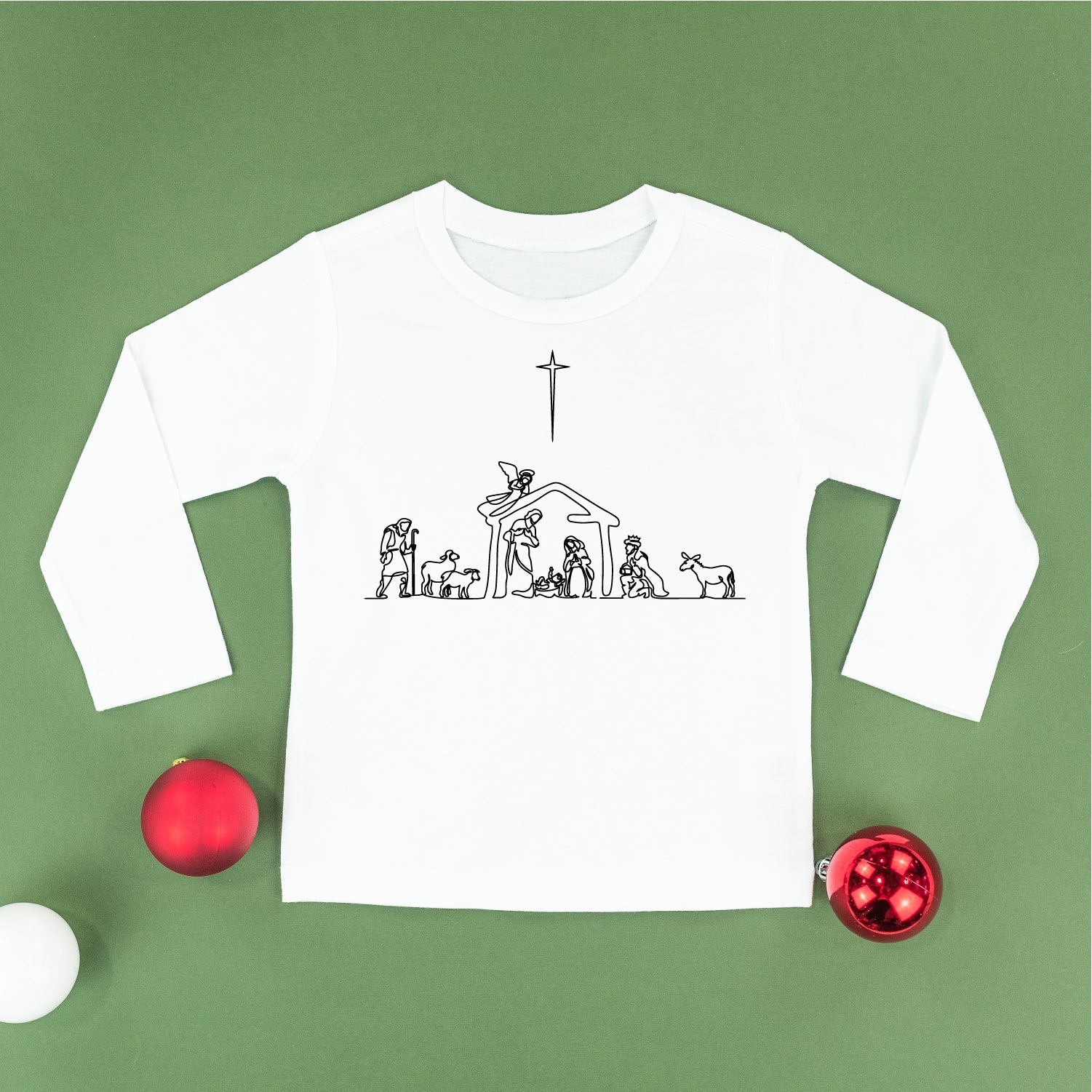 Nativity Scene - Child LONG SLEEVE Tee Little Mama Shirt Shop