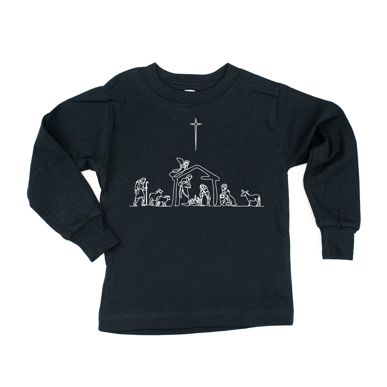 Nativity Scene - Child LONG SLEEVE Tee Little Mama Shirt Shop
