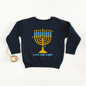 Love And Light - Hanukkah - Child Sweater Little Mama Shirt Shop