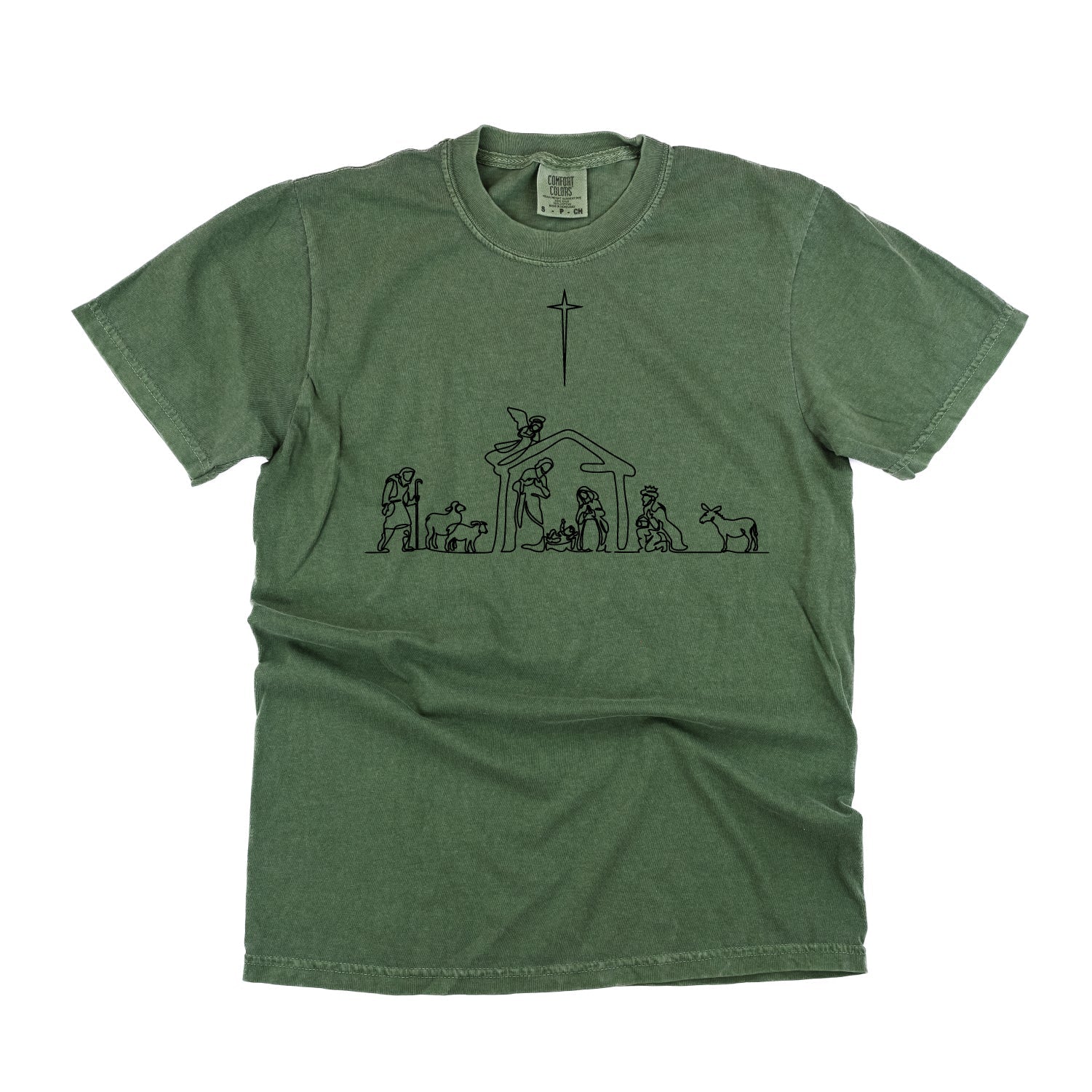 Nativity Scene - Comfort Colors Tee Little Mama Shirt Shop
