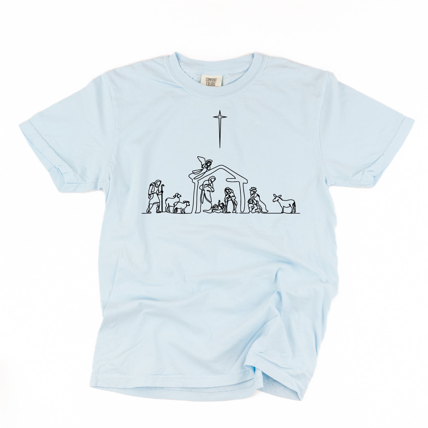 Nativity Scene - Comfort Colors Tee Little Mama Shirt Shop