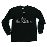 Nativity Scene - LONG SLEEVE Comfort Colors Tee Little Mama Shirt Shop