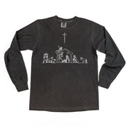 Nativity Scene - LONG SLEEVE Comfort Colors Tee Little Mama Shirt Shop