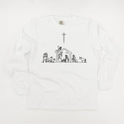 Nativity Scene - LONG SLEEVE Comfort Colors Tee Little Mama Shirt Shop