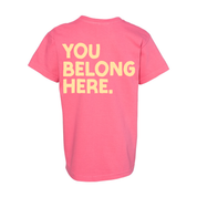 You Belong Here - Smiley and Supplies (pf&b) - YOUTH Comfort Colors Tee Little Mama Shirt Shop
