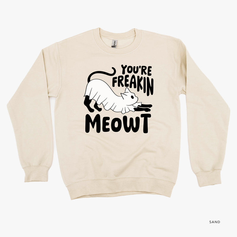 You're Freakin' Meowt! (with lower back detail) - Basic Fleece Crewneck