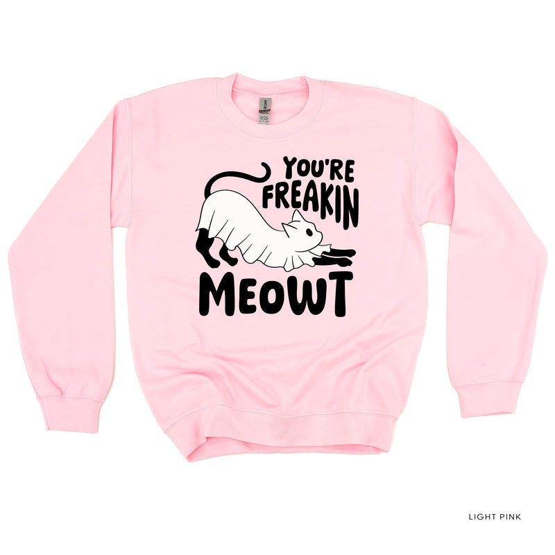 You're Freakin' Meowt! (with lower back detail) - Basic Fleece Crewneck