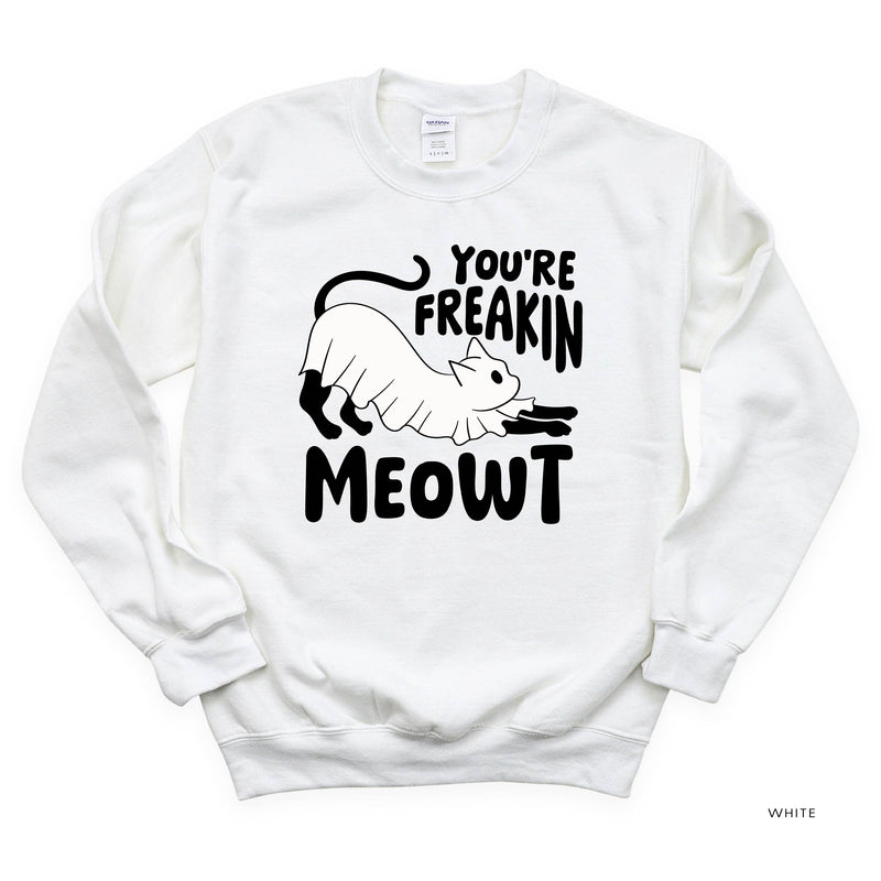 You're Freakin' Meowt! (with lower back detail) - Basic Fleece Crewneck