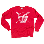 Baseball - A Little Dirt Never Hurt - LONG SLEEVE Comfort Colors Tee Little Mama Shirt Shop