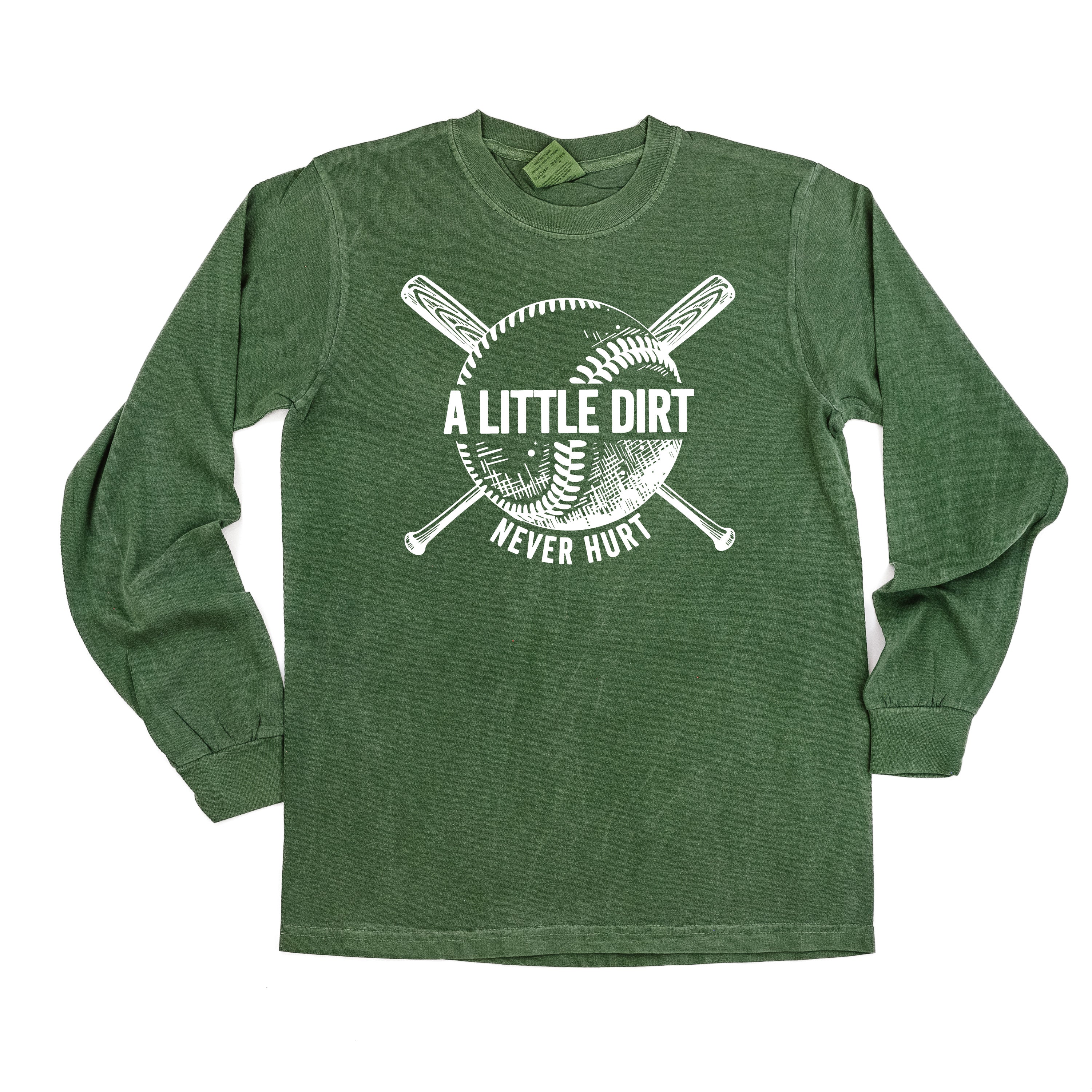 Baseball - A Little Dirt Never Hurt - LONG SLEEVE Comfort Colors Tee Little Mama Shirt Shop