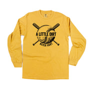 Baseball - A Little Dirt Never Hurt - LONG SLEEVE Comfort Colors Tee Little Mama Shirt Shop