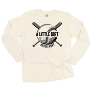 Baseball - A Little Dirt Never Hurt - LONG SLEEVE Comfort Colors Tee Little Mama Shirt Shop