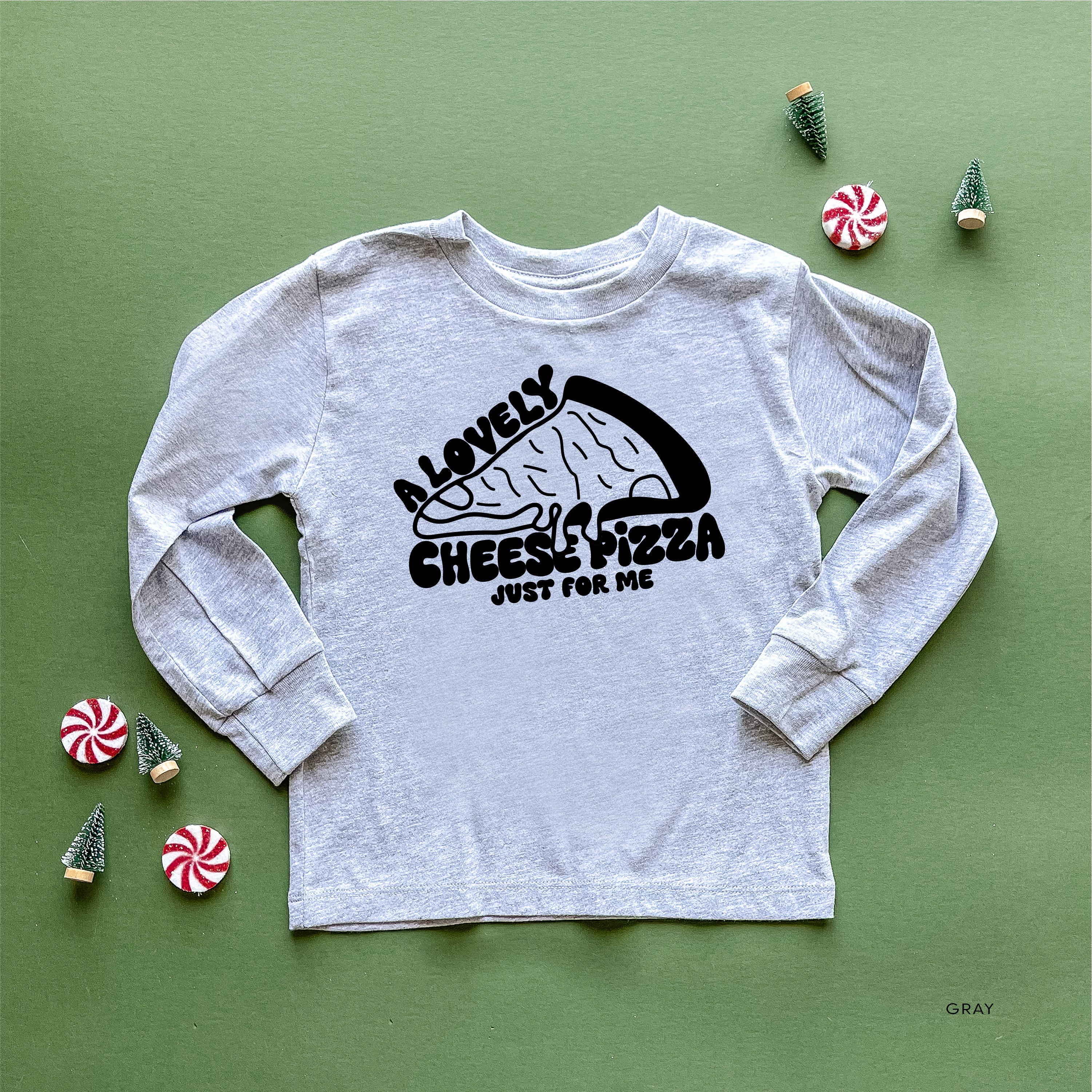 A Lovely Cheese Pizza Just For Me - Child LONG SLEEVE Tee Little Mama Shirt Shop