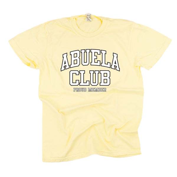 Varsity Style - ABUELA Club - Proud Member - SHORT SLEEVE COMFORT COLORS TEE