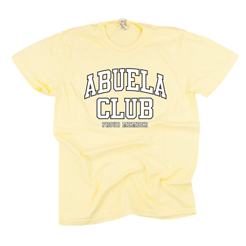 Varsity Style - ABUELA Club - Proud Member - SHORT SLEEVE COMFORT COLORS TEE