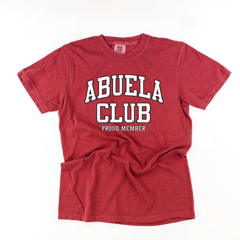 Varsity Style - ABUELA Club - Proud Member - SHORT SLEEVE COMFORT COLORS TEE