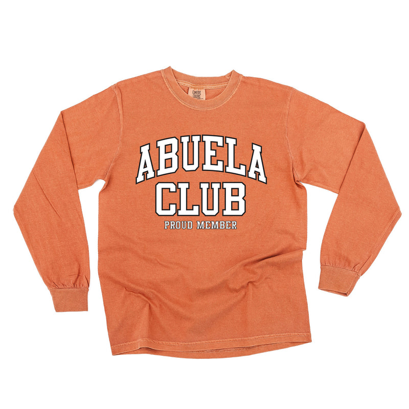 Varsity Style - ABUELA Club - Proud Member - LONG SLEEVE COMFORT COLORS TEE