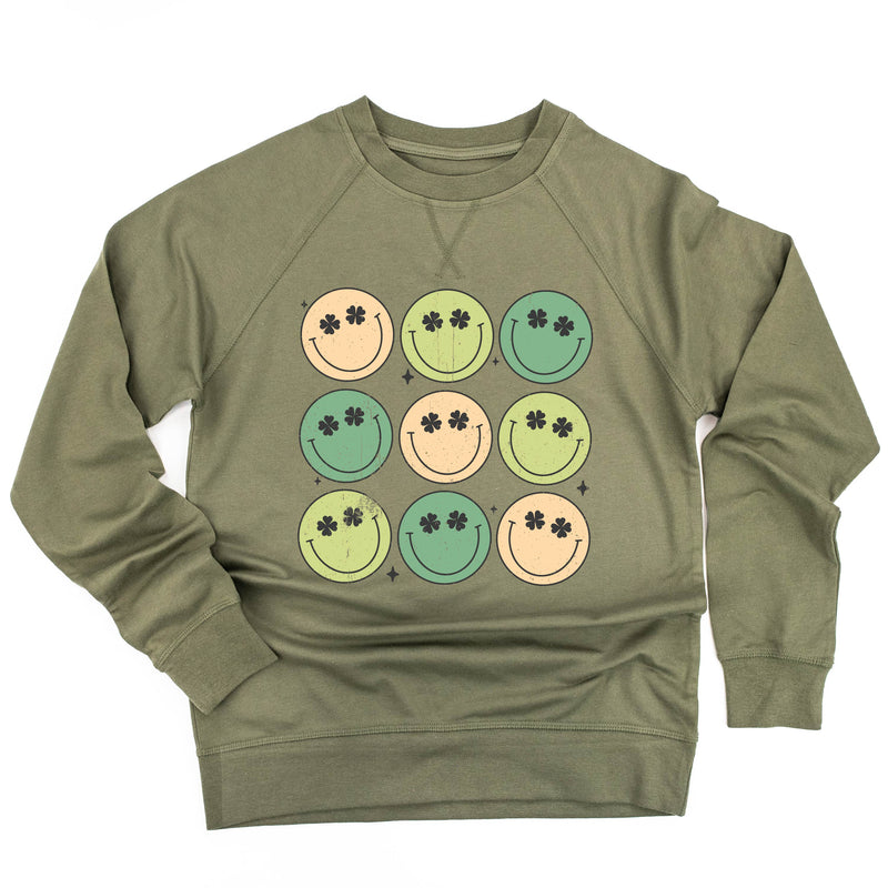 3x3 - St. Patrick's Day Smilies - Lightweight Pullover Sweater
