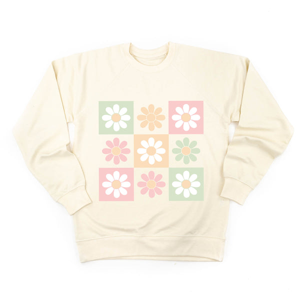 adult_lightweight_sweaters_3x3_checker_board_flowers_little_mama_shirt_shop