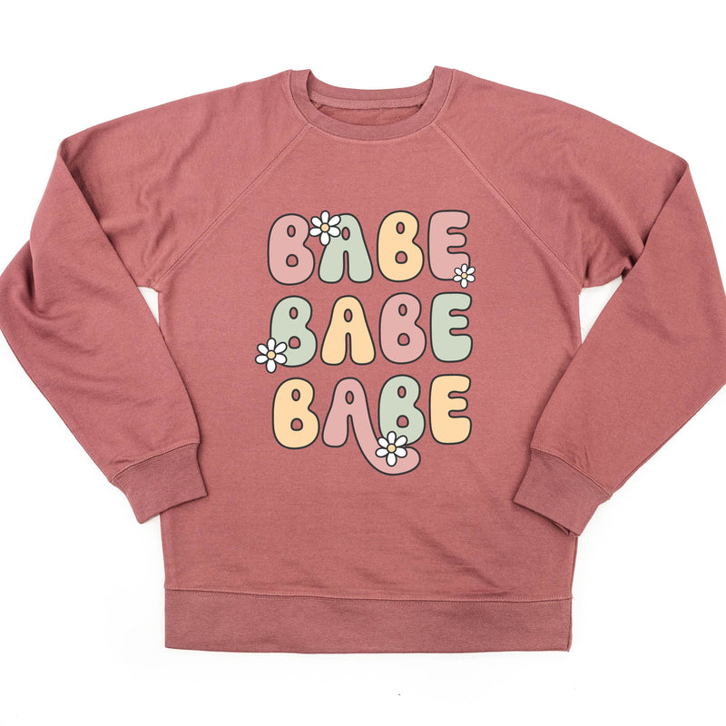 BABE x3 with Daisies - Lightweight Pullover Sweater