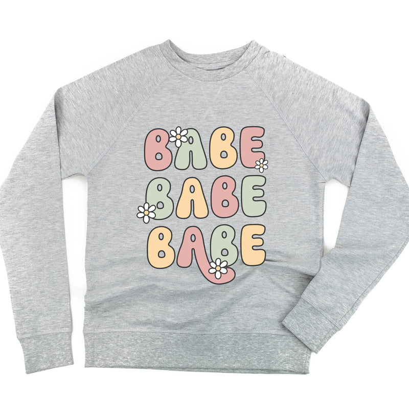 BABE x3 with Daisies - Lightweight Pullover Sweater