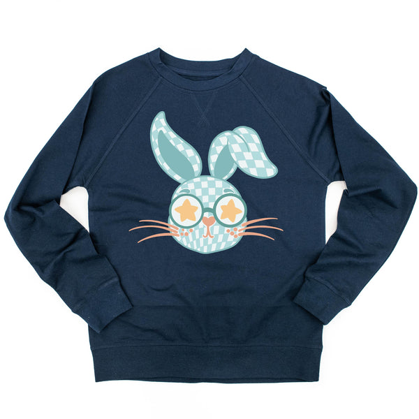 BLUE Checkered Bunny - Lightweight Pullover Sweater