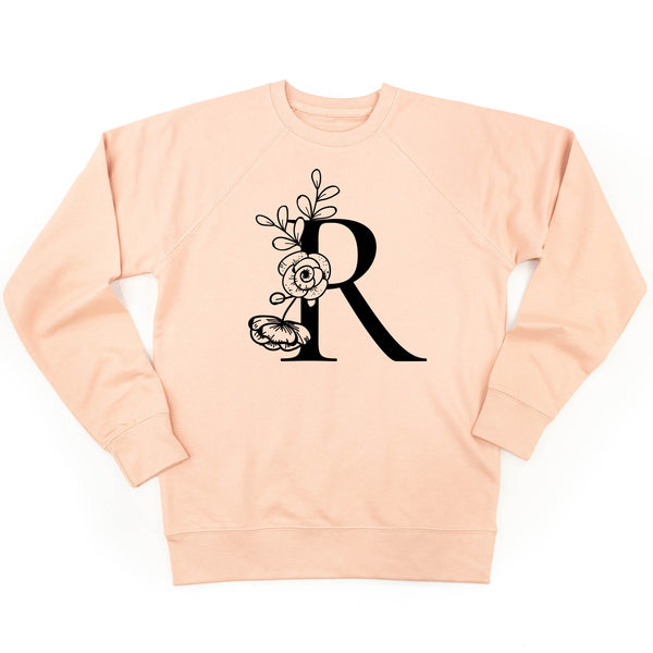 FLORAL INITIALS - Lightweight Pullover Sweater