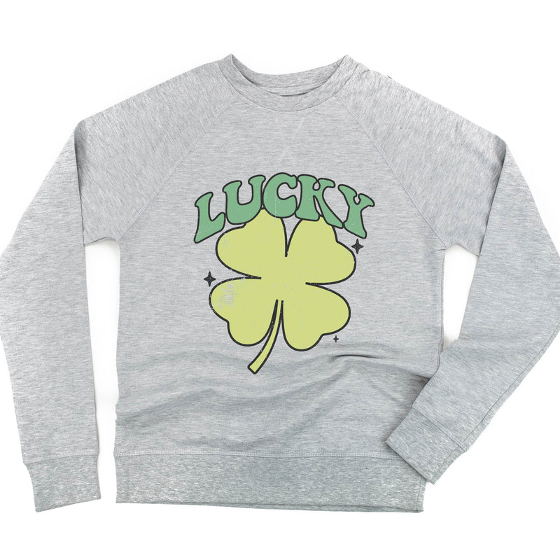 Green Oversized Lucky Shamrock - Lightweight Pullover Sweater