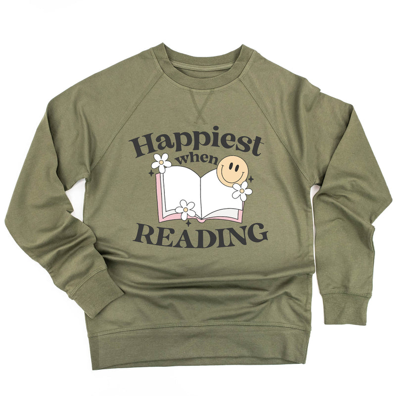 Happiest When Reading - Lightweight Pullover Sweater