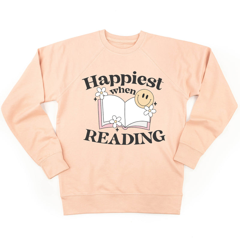 Happiest When Reading - Lightweight Pullover Sweater