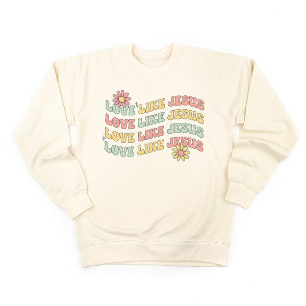 adult_lightweight_sweaters_love_like_Jesus_girl_little_mama_shirt_shop