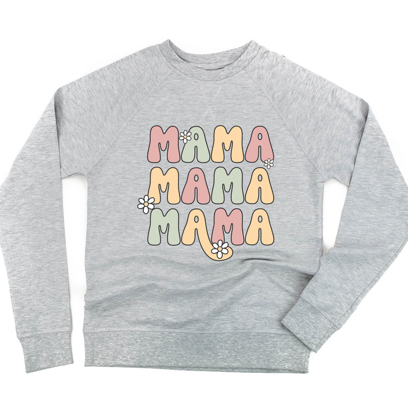 MAMA x3 with Daisies - Lightweight Pullover Sweater