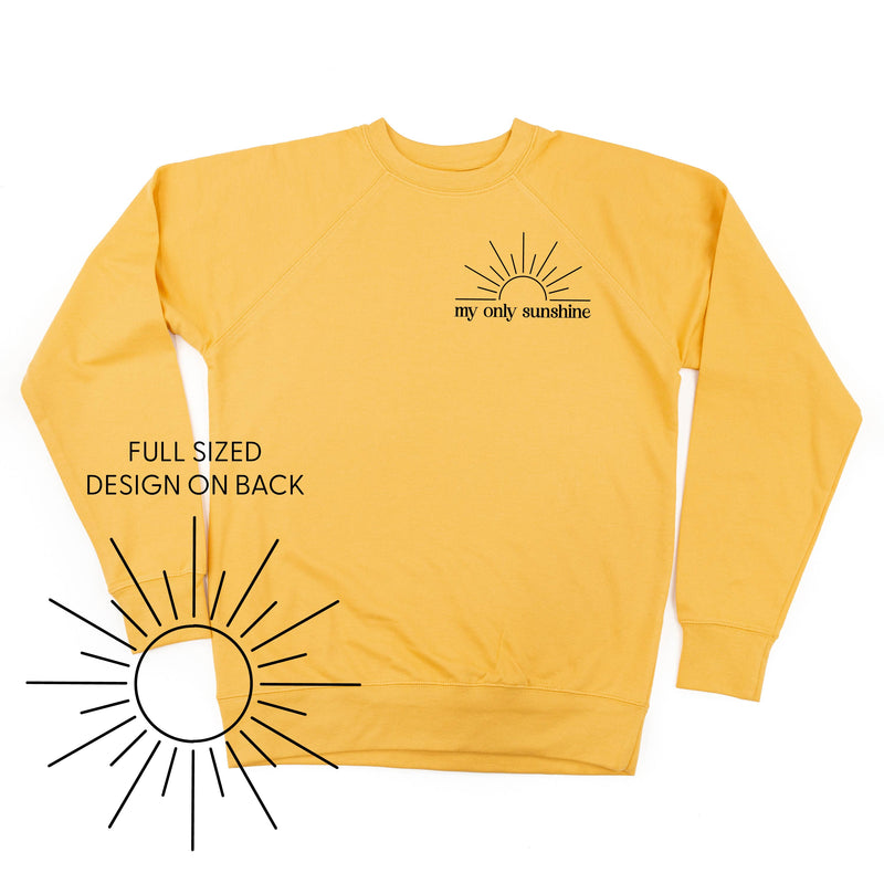 My Only Sunshine Pocket Design w/ Full Sun on Back - Lightweight Pullover Sweater