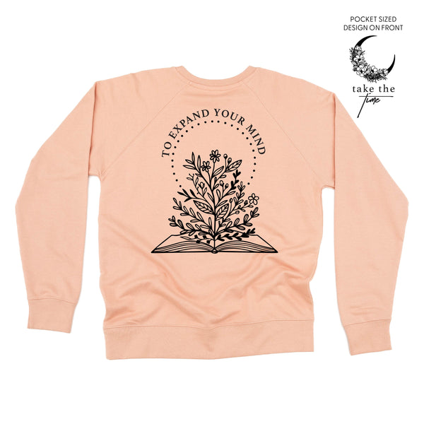 Take the Time (Front Pocket) w/ To Expand Your Mind (Back) - Lightweight Pullover Sweater
