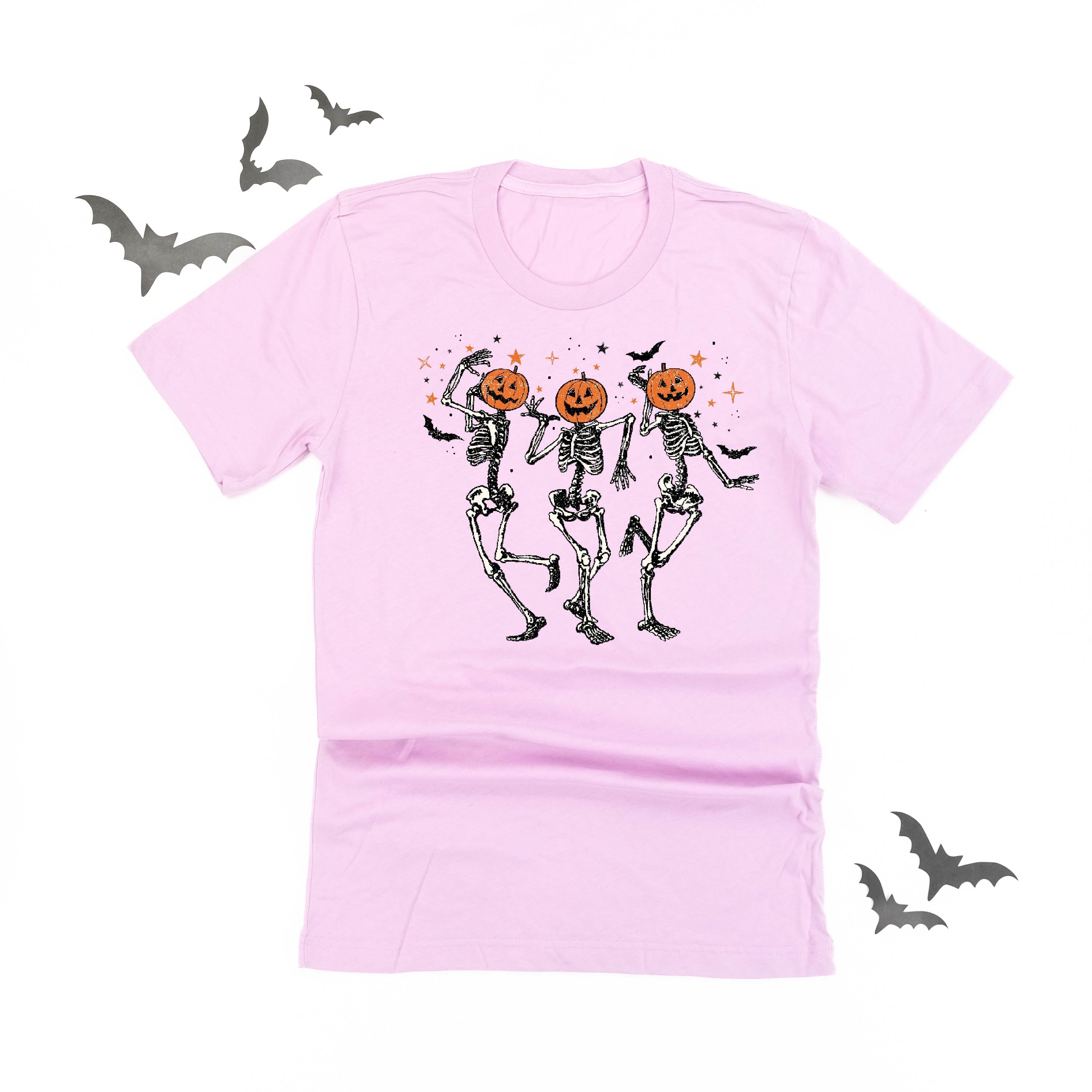 Pumpkin Head Dancing Skellies - Unisex Tee Little Mama Shirt Shop