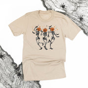 Pumpkin Head Dancing Skellies - Unisex Tee Little Mama Shirt Shop