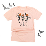Pumpkin Head Dancing Skellies - Unisex Tee Little Mama Shirt Shop