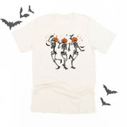 Pumpkin Head Dancing Skellies - Unisex Tee Little Mama Shirt Shop