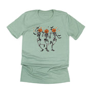 Pumpkin Head Dancing Skellies - Unisex Tee Little Mama Shirt Shop