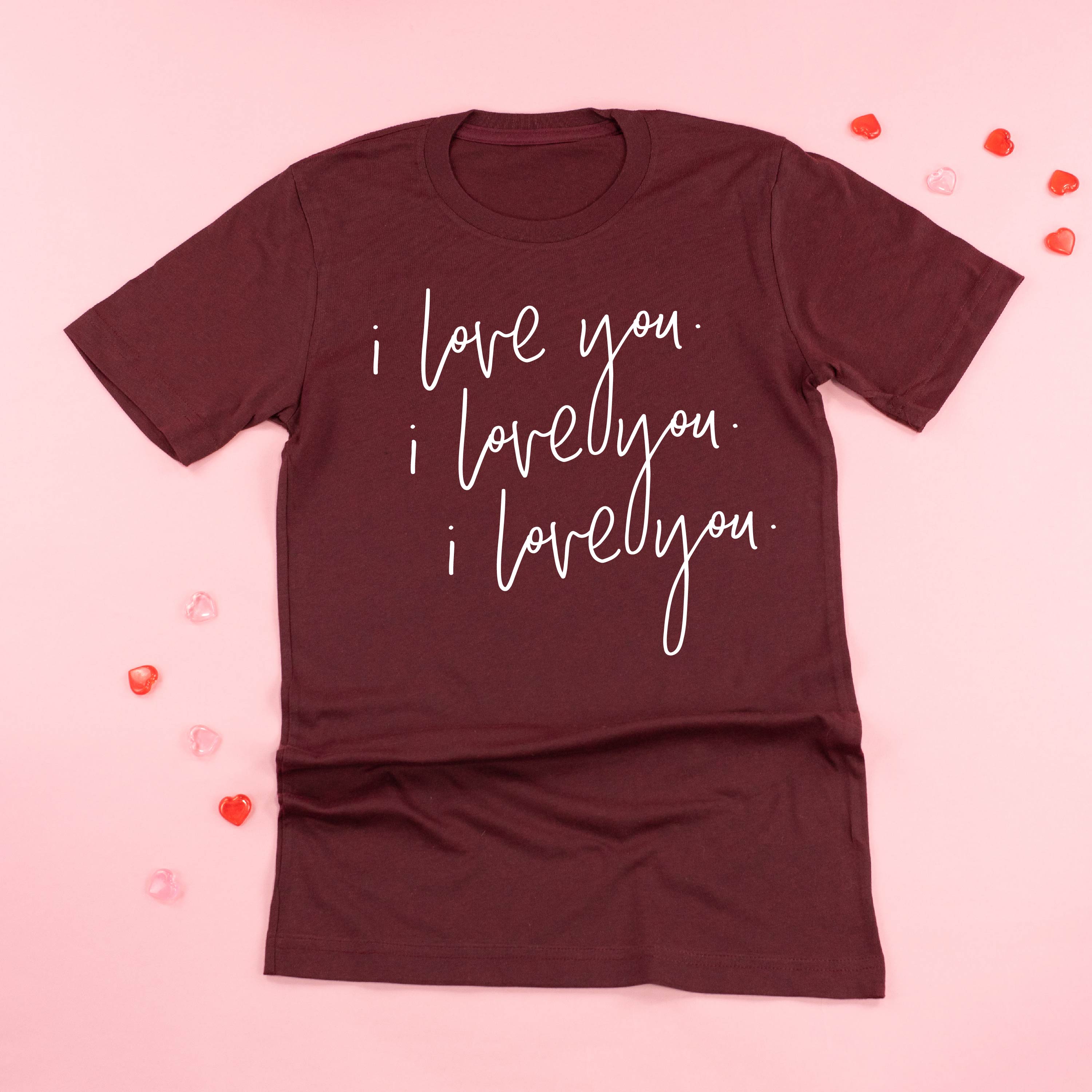 I Love You x3 - Unisex Tee Little Mama Shirt Shop