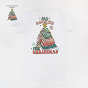 All Booked For Christmas (pf&b) - Unisex Tee Little Mama Shirt Shop