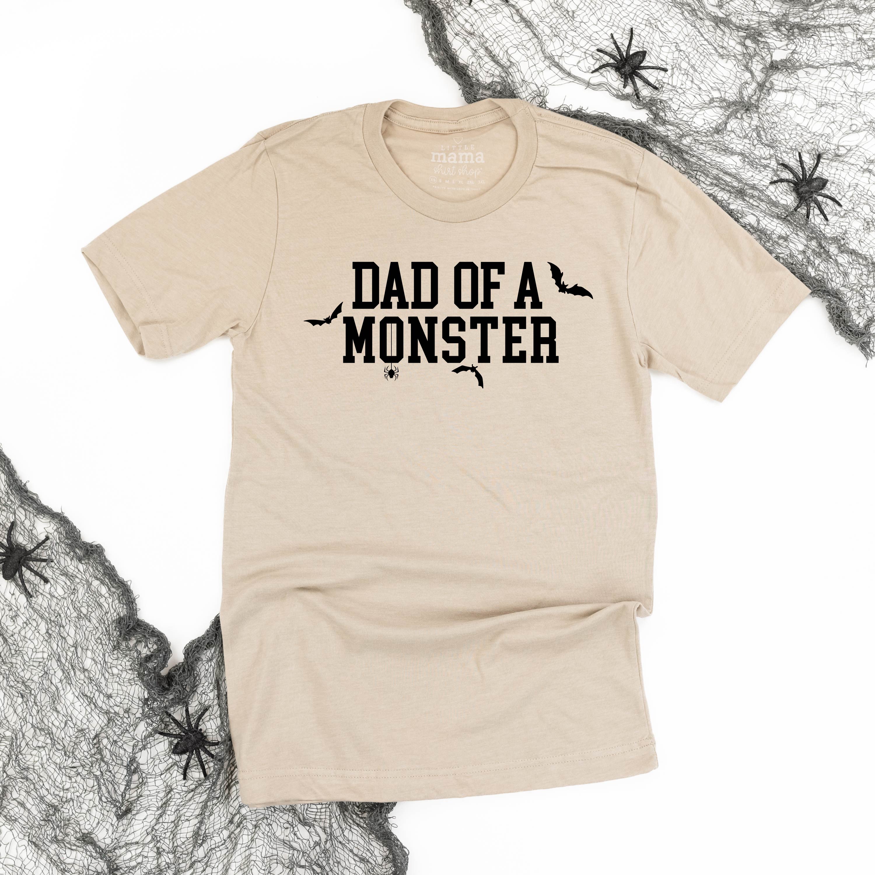 adult_unisex_short_sleeve_tees_dad_of_a_monster_little_mama_shirt_shop