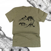 Four Dinosaur Skeletons - Unisex Tee Little Mama Shirt Shop